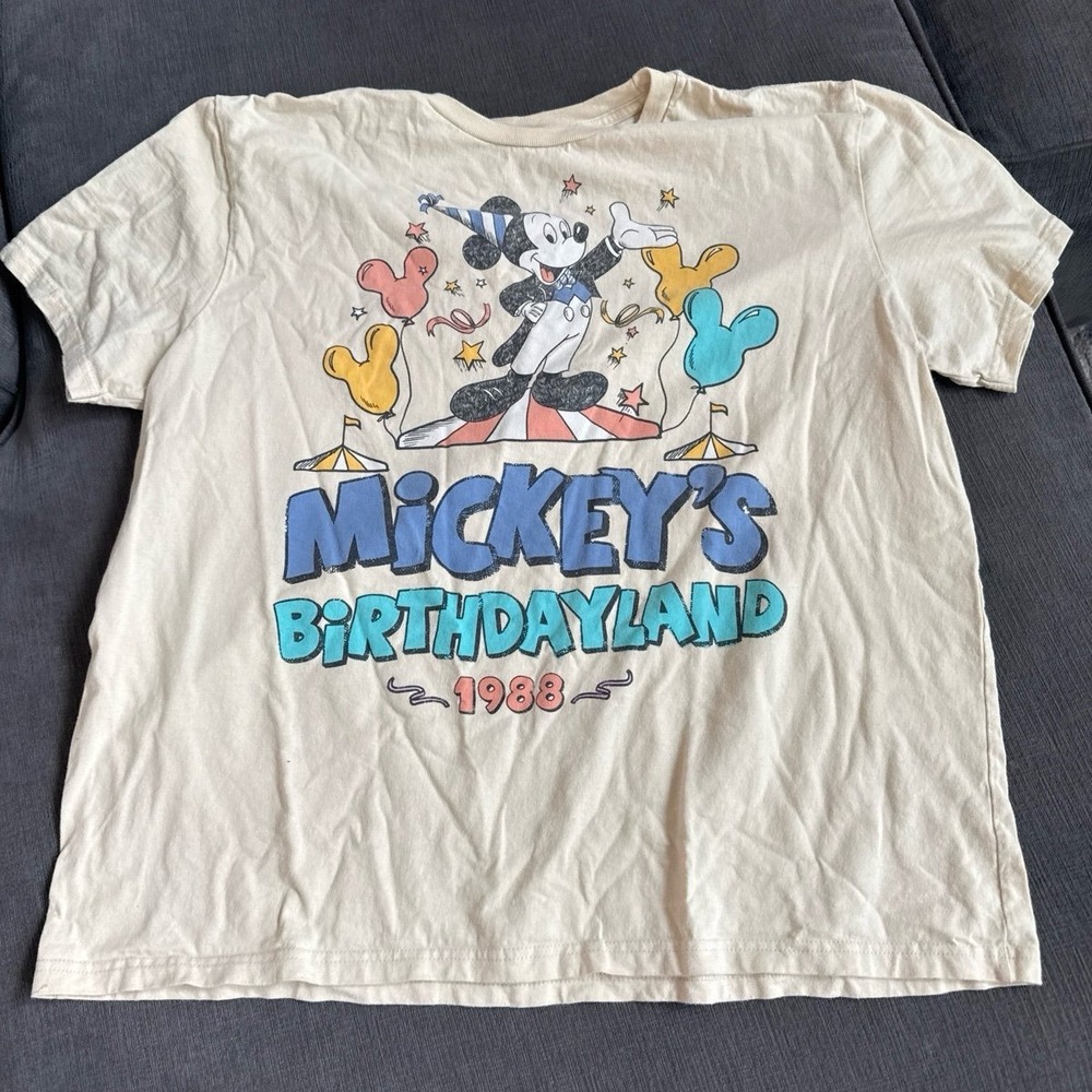 Disney Mickey's Birthdayland 1988 Graphic T-Shirt Large